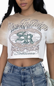 Puff Print Embellished Tee - Dune