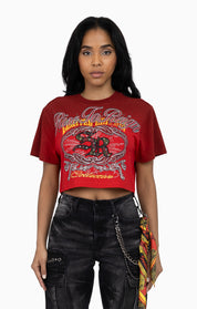 Puff Print Embellished Tee - True Red