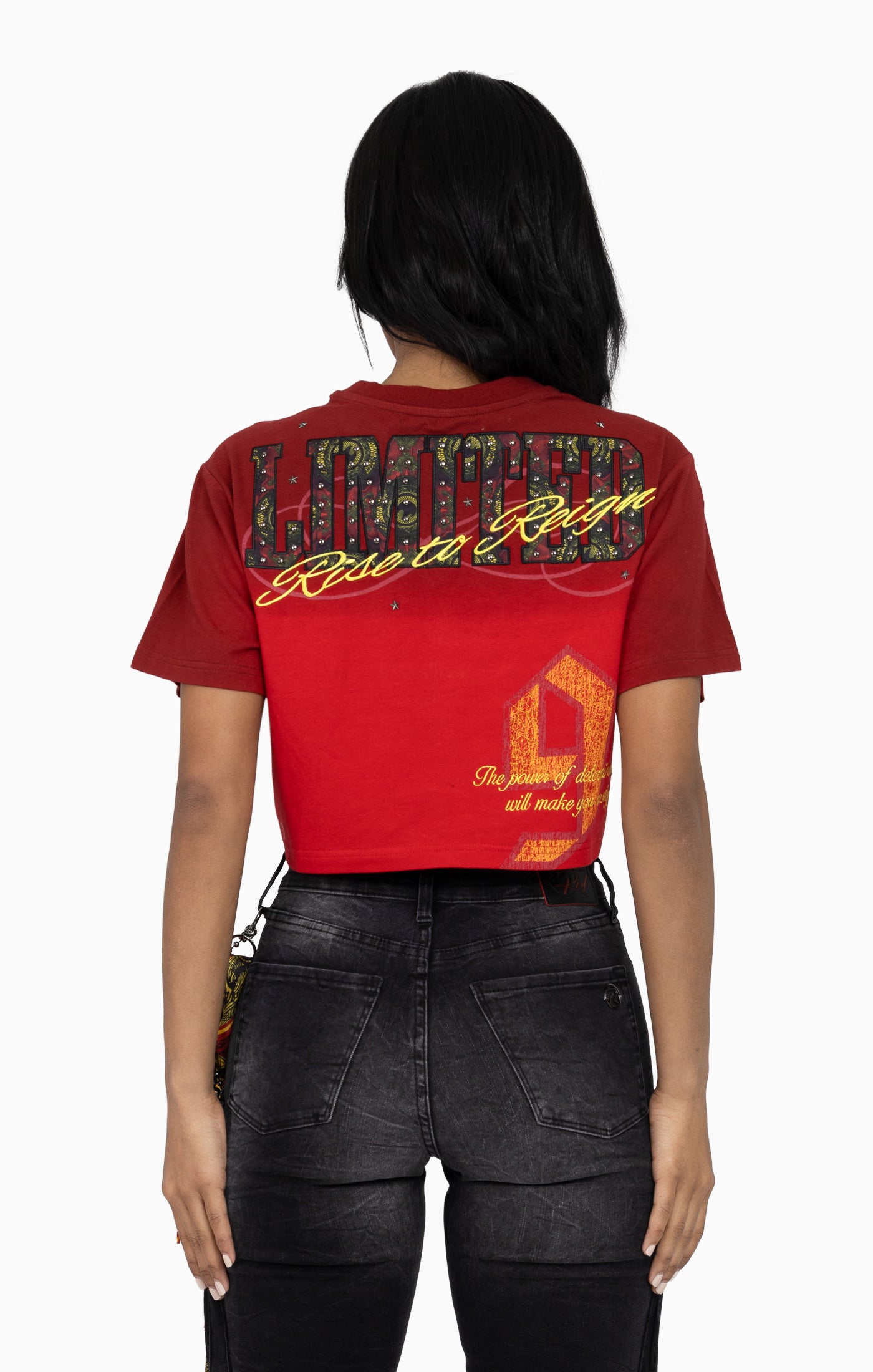 Puff Print Embellished Tee - True Red