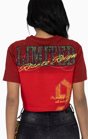 Puff Print Embellished Tee - True Red