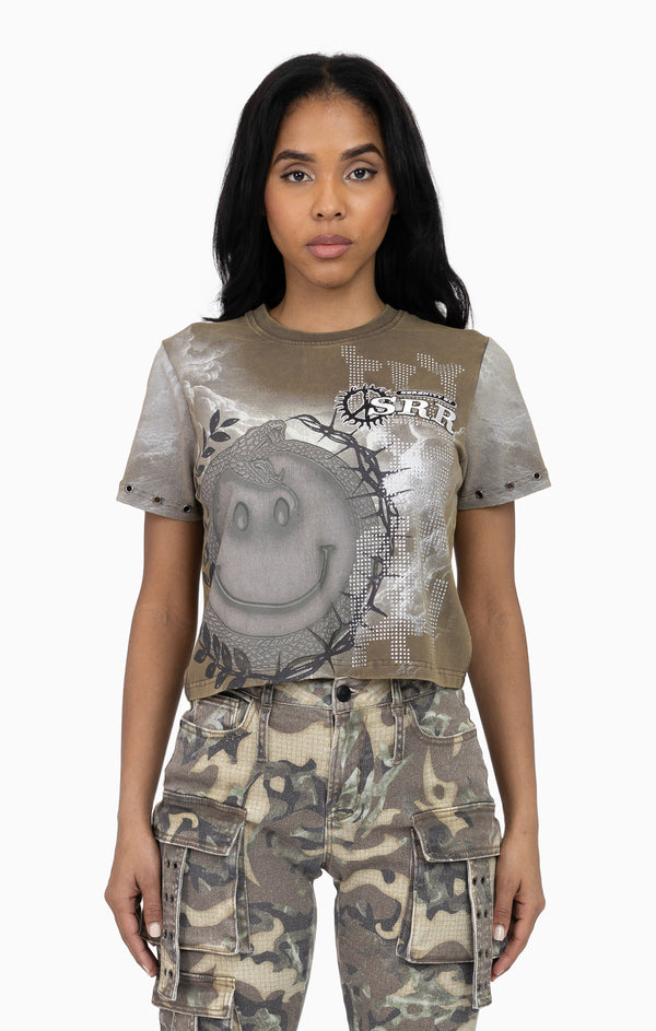 Twill Patch Printed Tee - Canteen