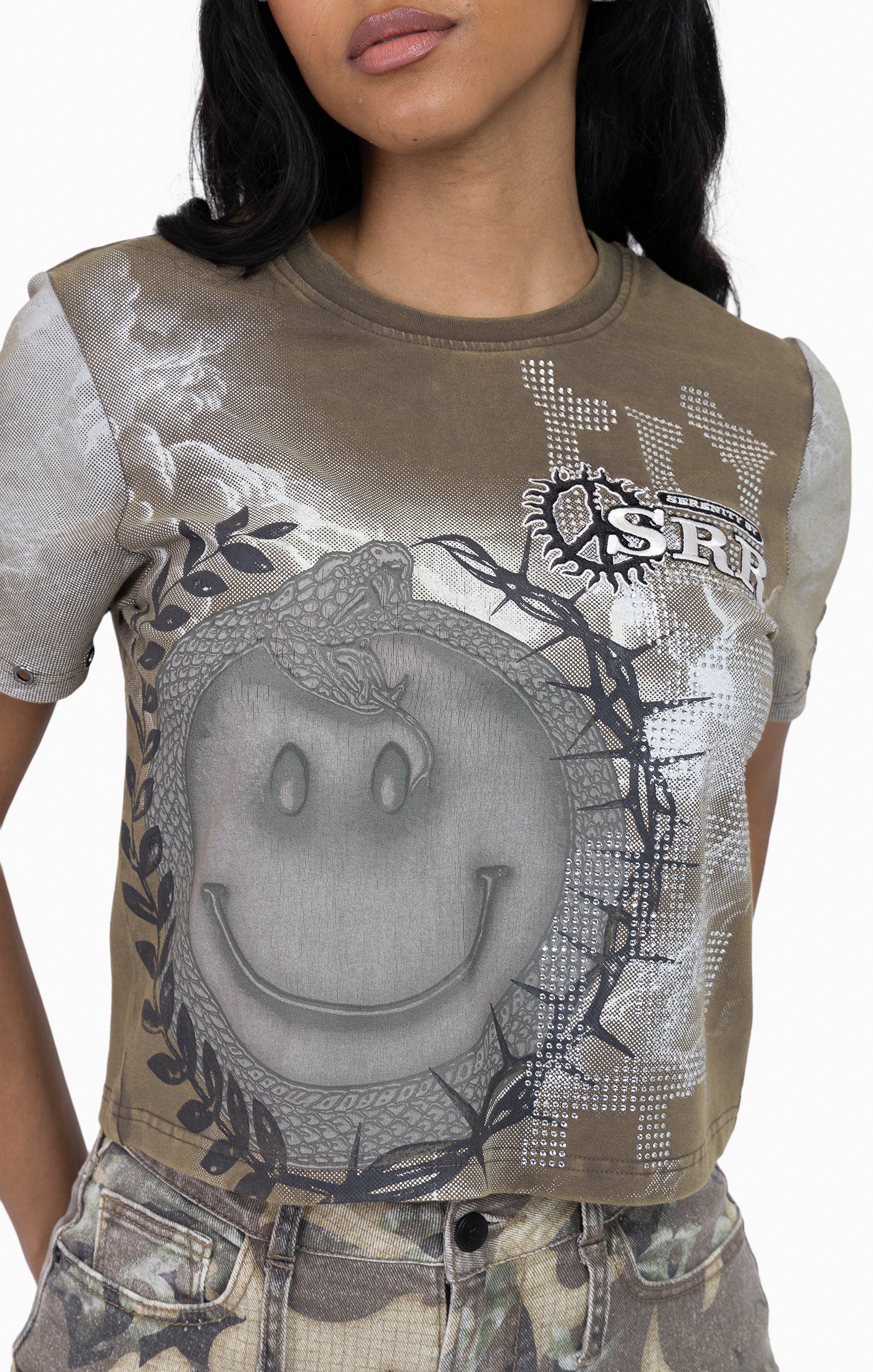 Twill Patch Printed Tee - Canteen