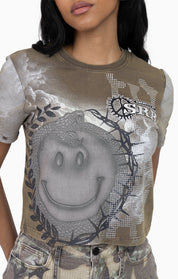 Twill Patch Printed Tee - Canteen