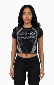 Sublimated Patch Print T-Shirt - Black