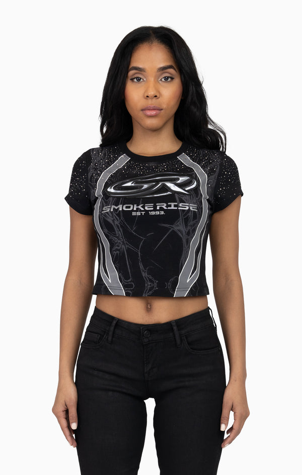 Sublimated Patch Print T-Shirt - Black