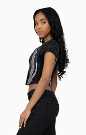 Sublimated Patch Print T-Shirt - Black