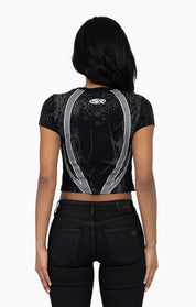 Sublimated Patch Print T-Shirt - Black