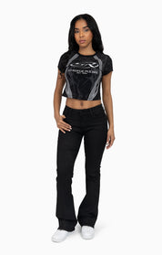 Sublimated Patch Print T-Shirt - Black