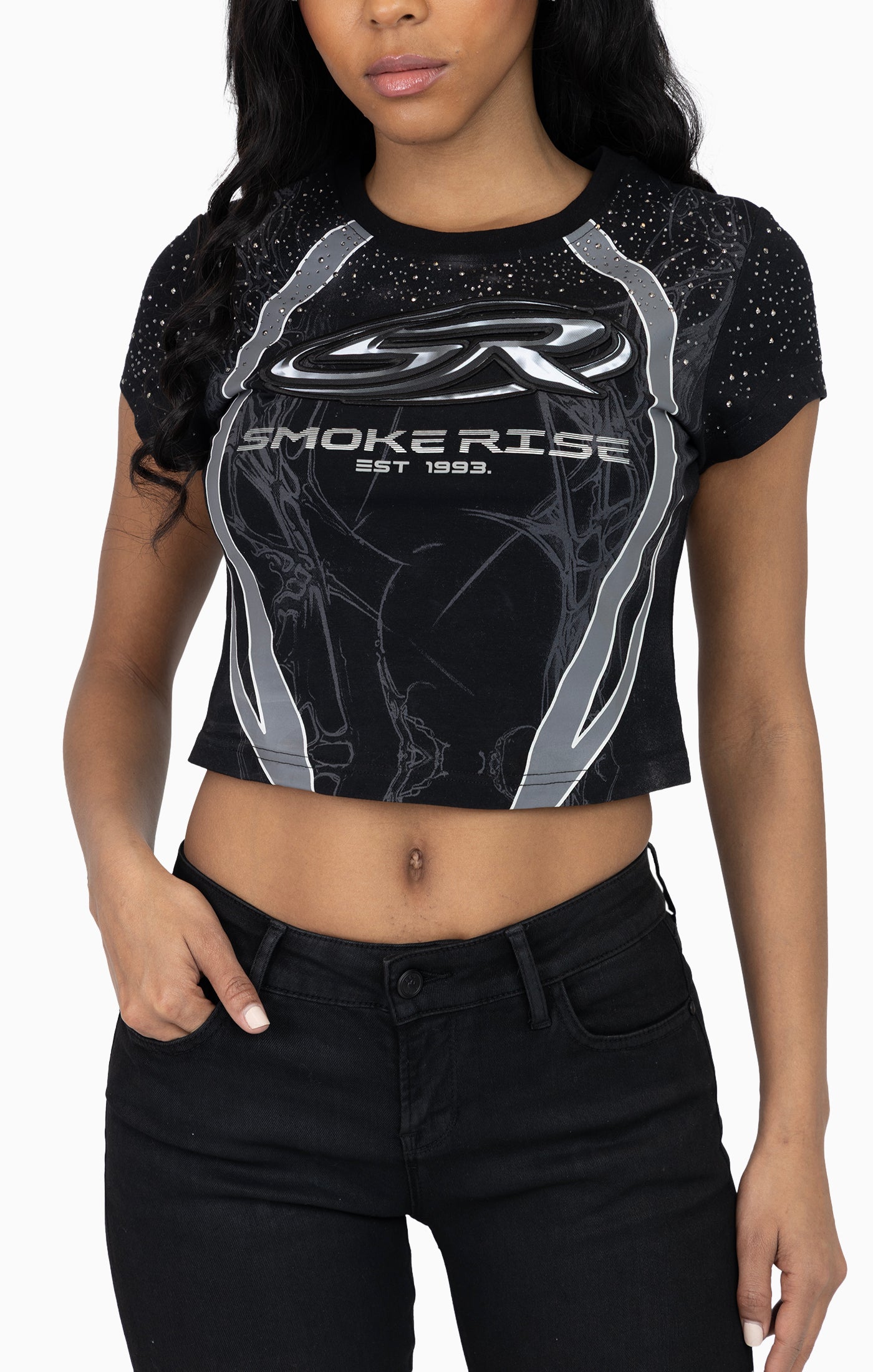 Sublimated Patch Print T-Shirt - Black