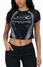 Sublimated Patch Print T-Shirt - Black