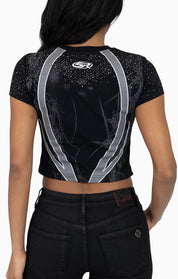 Sublimated Patch Print T-Shirt - Black