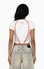 Sublimated Patch Print T-Shirt - Blush Powder