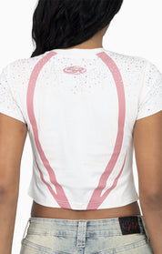 Sublimated Patch Print T-Shirt - Blush Powder