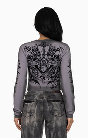 Embellished Ribbed Long Sleeve - December Sky