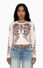Embellished Ribbed Long Sleeve - Sugar