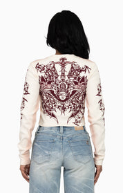 Embellished Ribbed Long Sleeve - Sugar