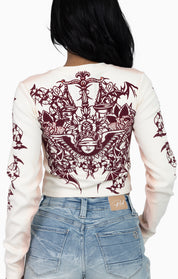 Embellished Ribbed Long Sleeve - Sugar