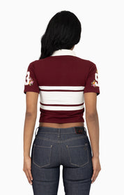 Patched Embroidered Polo Shirt - Rum Raisin