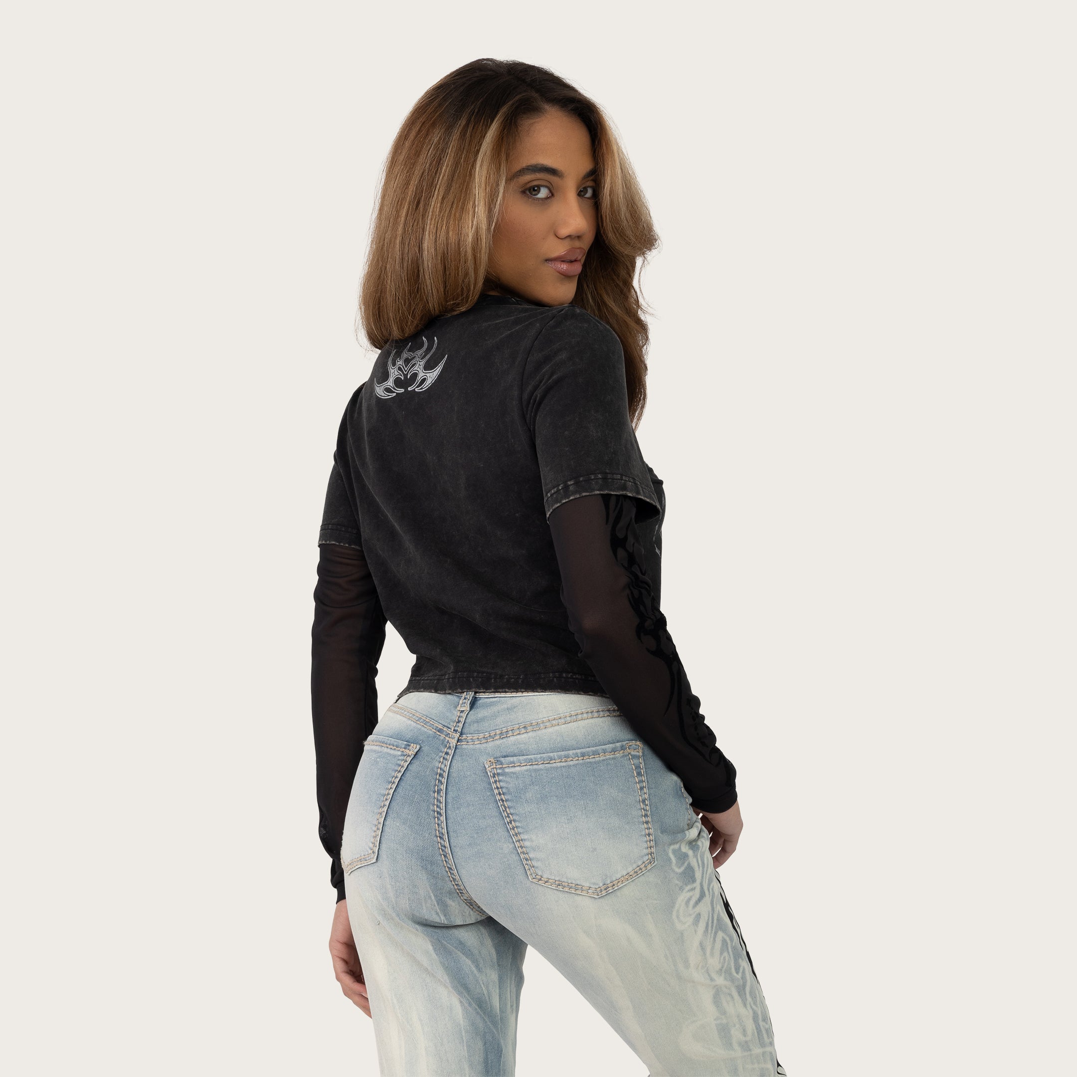 Slim Twofer Graphic T-Shirt - Hematite