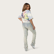 Boxy Rhinestone T-Shirt - Turtledove