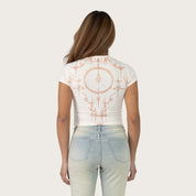 Fitted Rhinestone T-Shirt - Oat Pearl