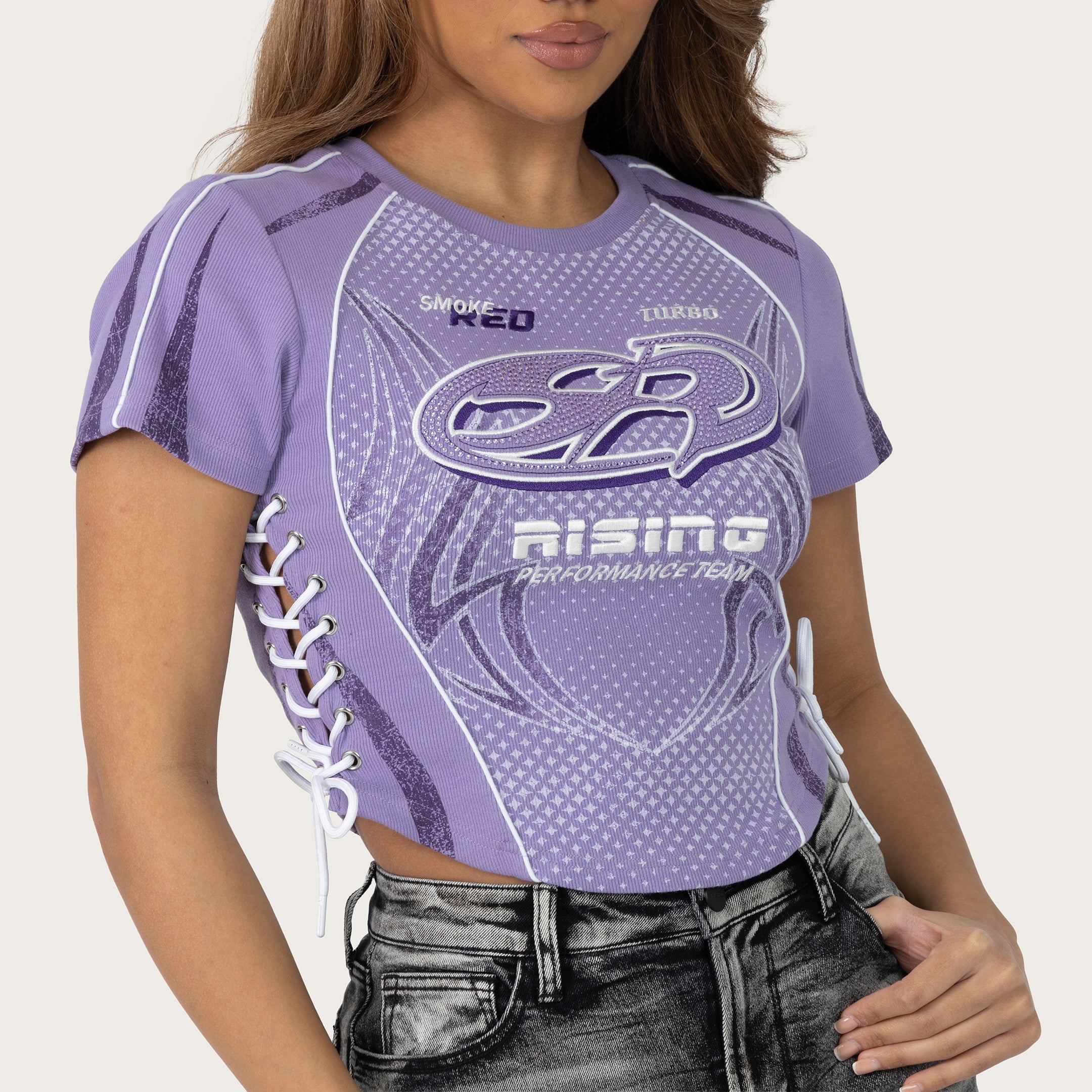 Cropped Sportcore T-Shirt - Chalk Violet