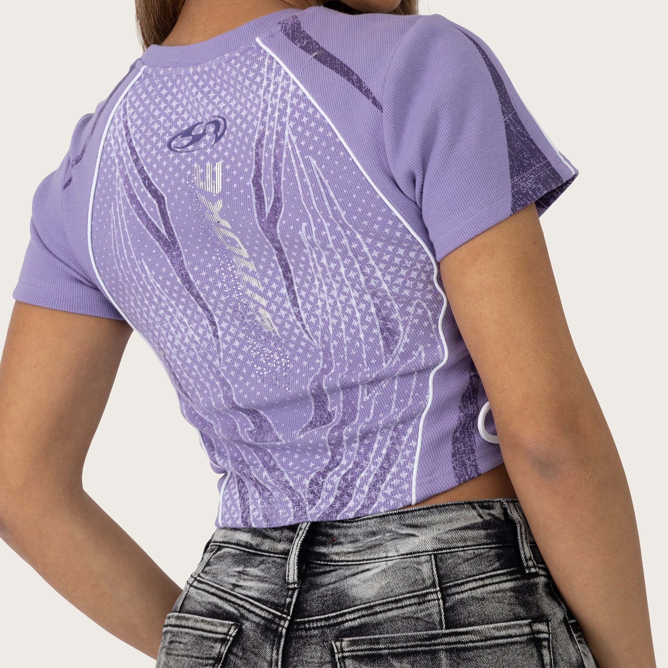Cropped Sportcore T-Shirt - Chalk Violet