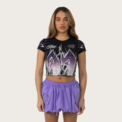 Fitted Rhinestone T-Shirt - Hematite