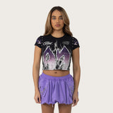 Fitted Rhinestone T-Shirt - Hematite