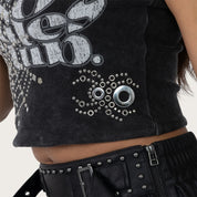 Rhinestone Tube Top - Hematite