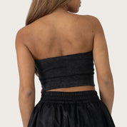 Rhinestone Tube Top - Hematite