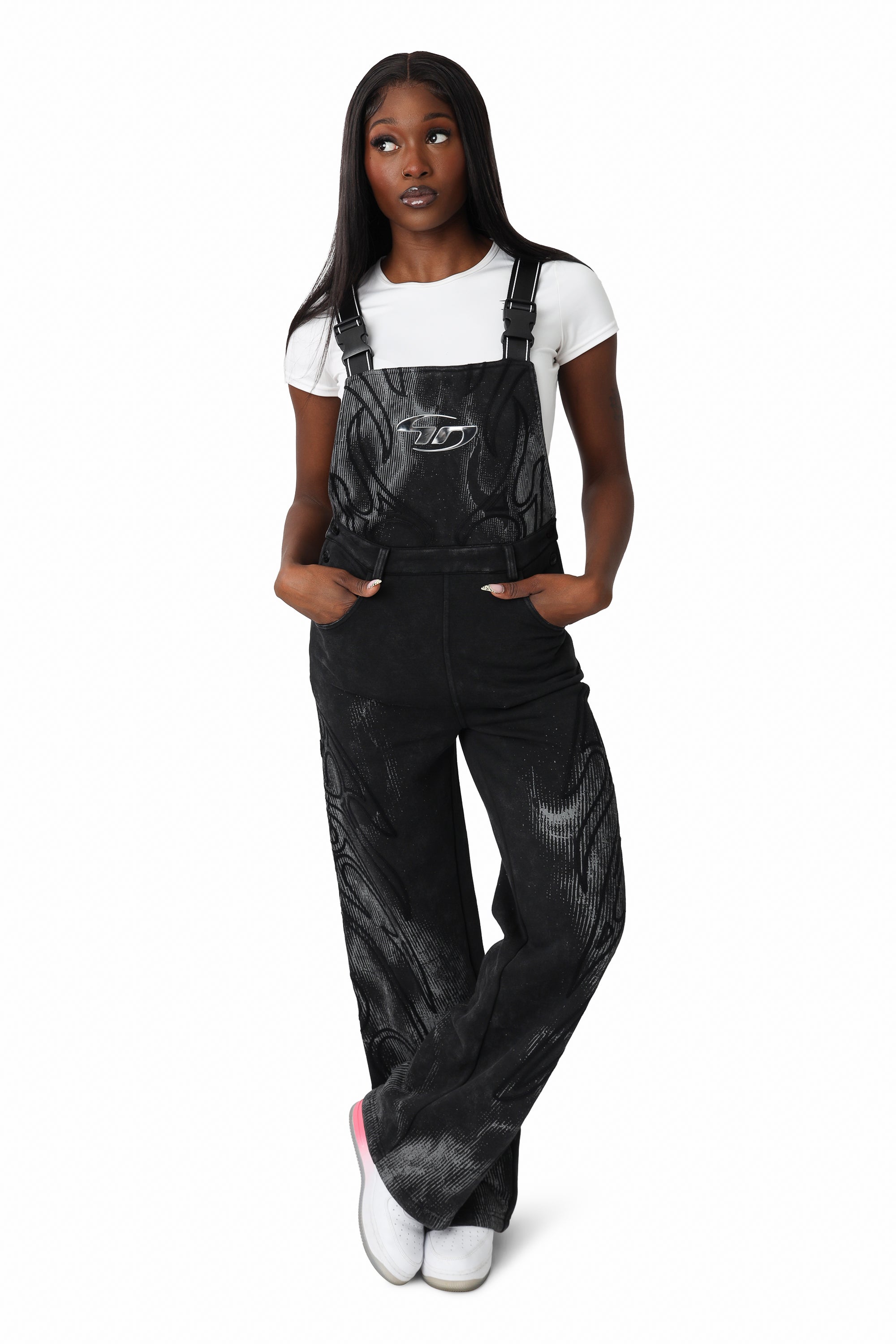 Fleece Overalls - Black