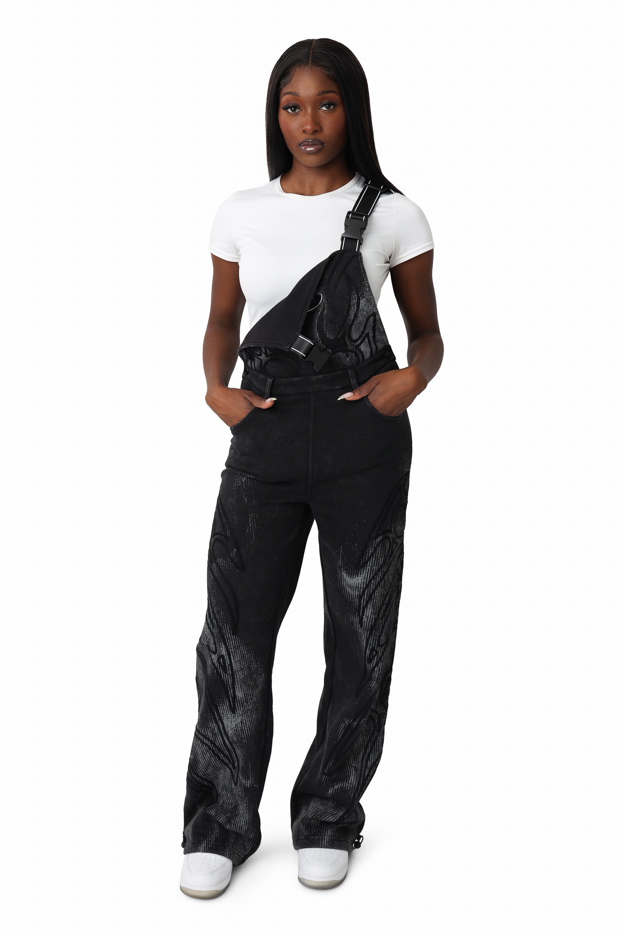Fleece Overalls - Black