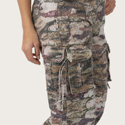 Wide Leg Utility Overalls - Mauve Tigress Camo