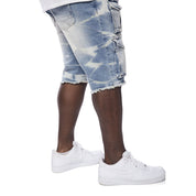 Smoke Rise Big and Tall Big and Tall - Rip & Repair Cargo Jena Shorts - Bergen Blue