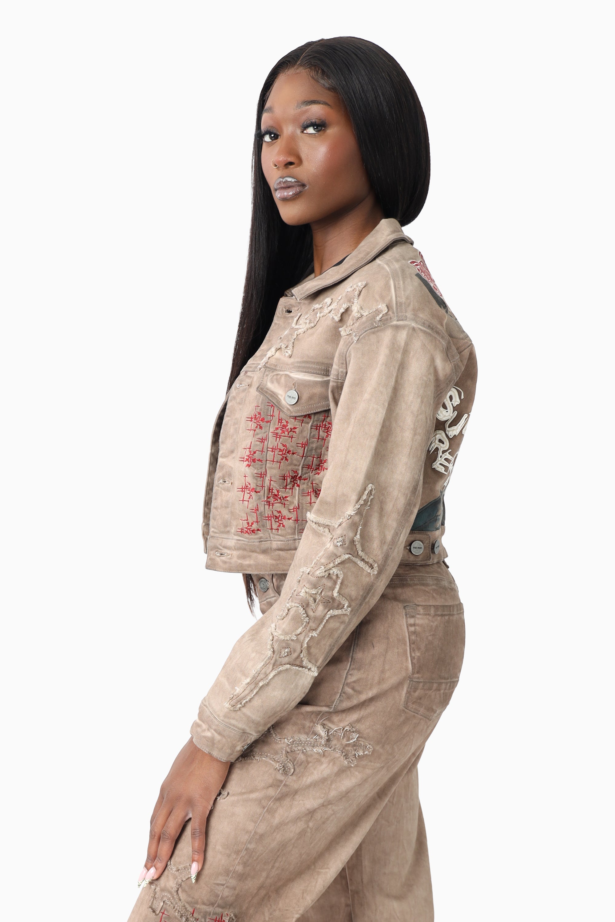 Patchwork Embroidered Jacket - Portabella