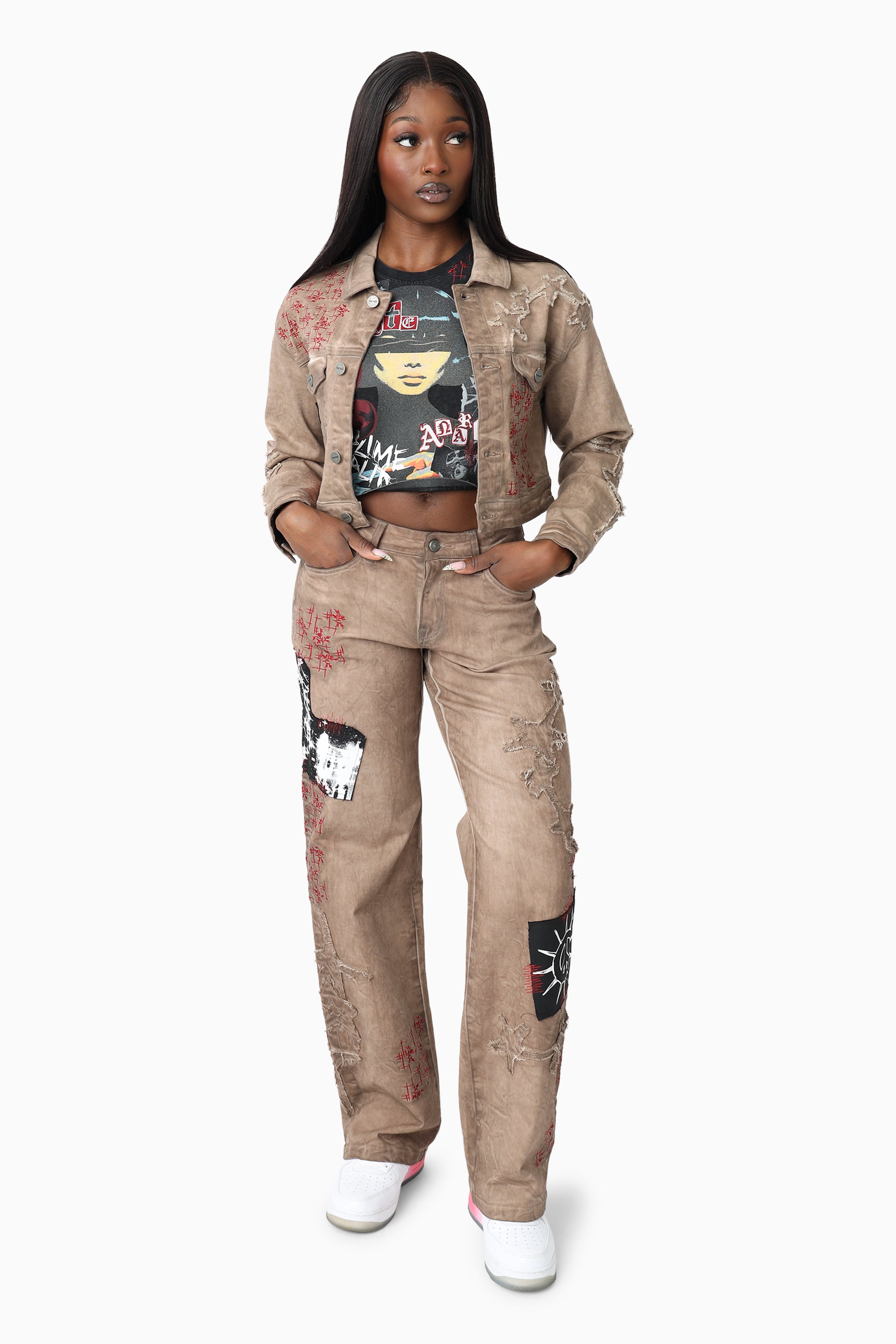 Patchwork Embroidered Jacket - Portabella