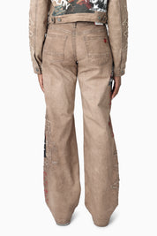 Patchwork Embroidered Pants - Portabella