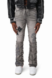 Embellished Twill Pants - Eiffel Tower