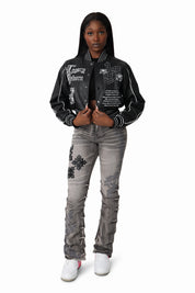 Embellished Twill Pants - Eiffel Tower