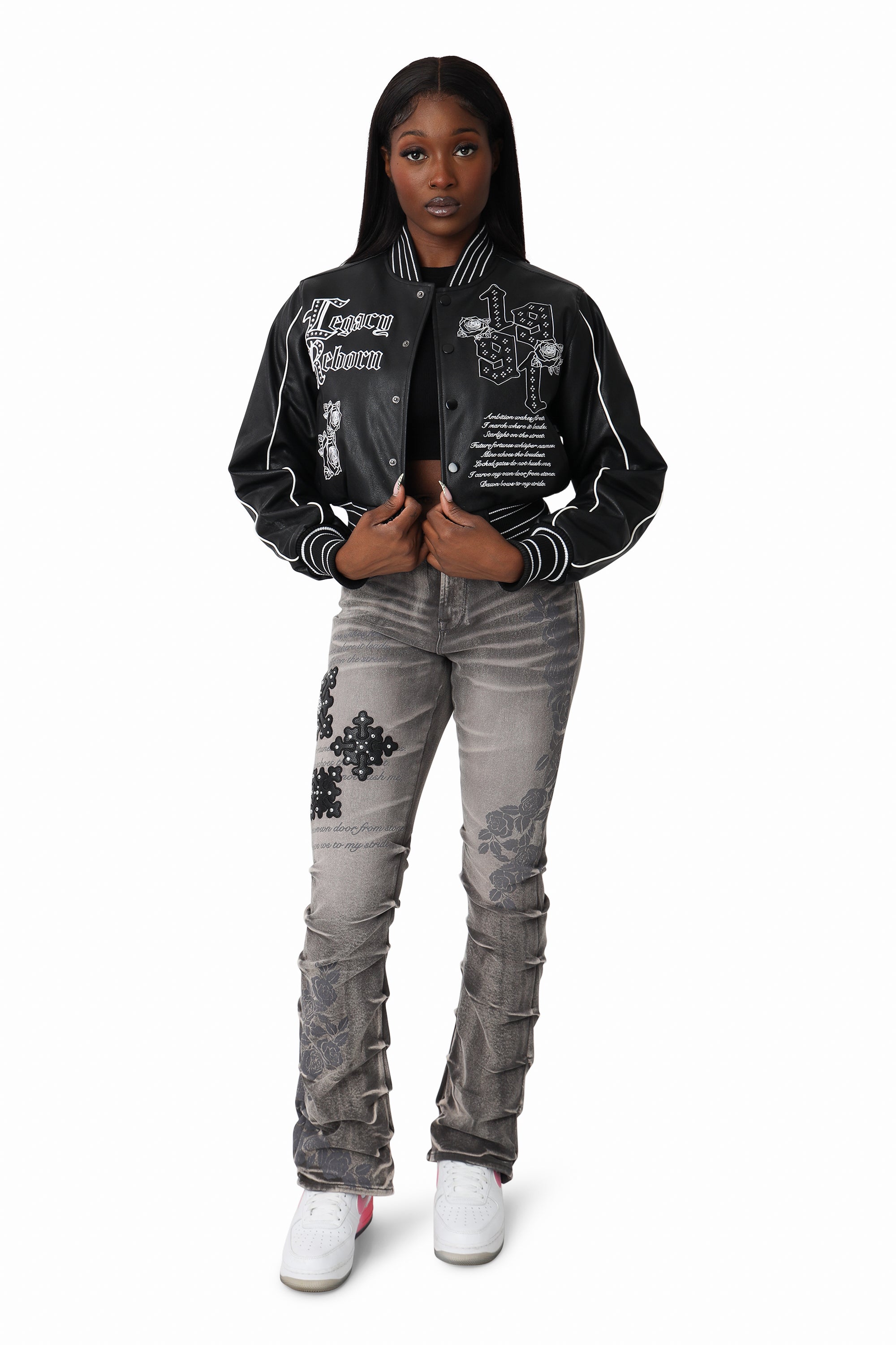Embellished Twill Pants - Eiffel Tower