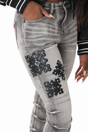 Embellished Twill Pants - Eiffel Tower