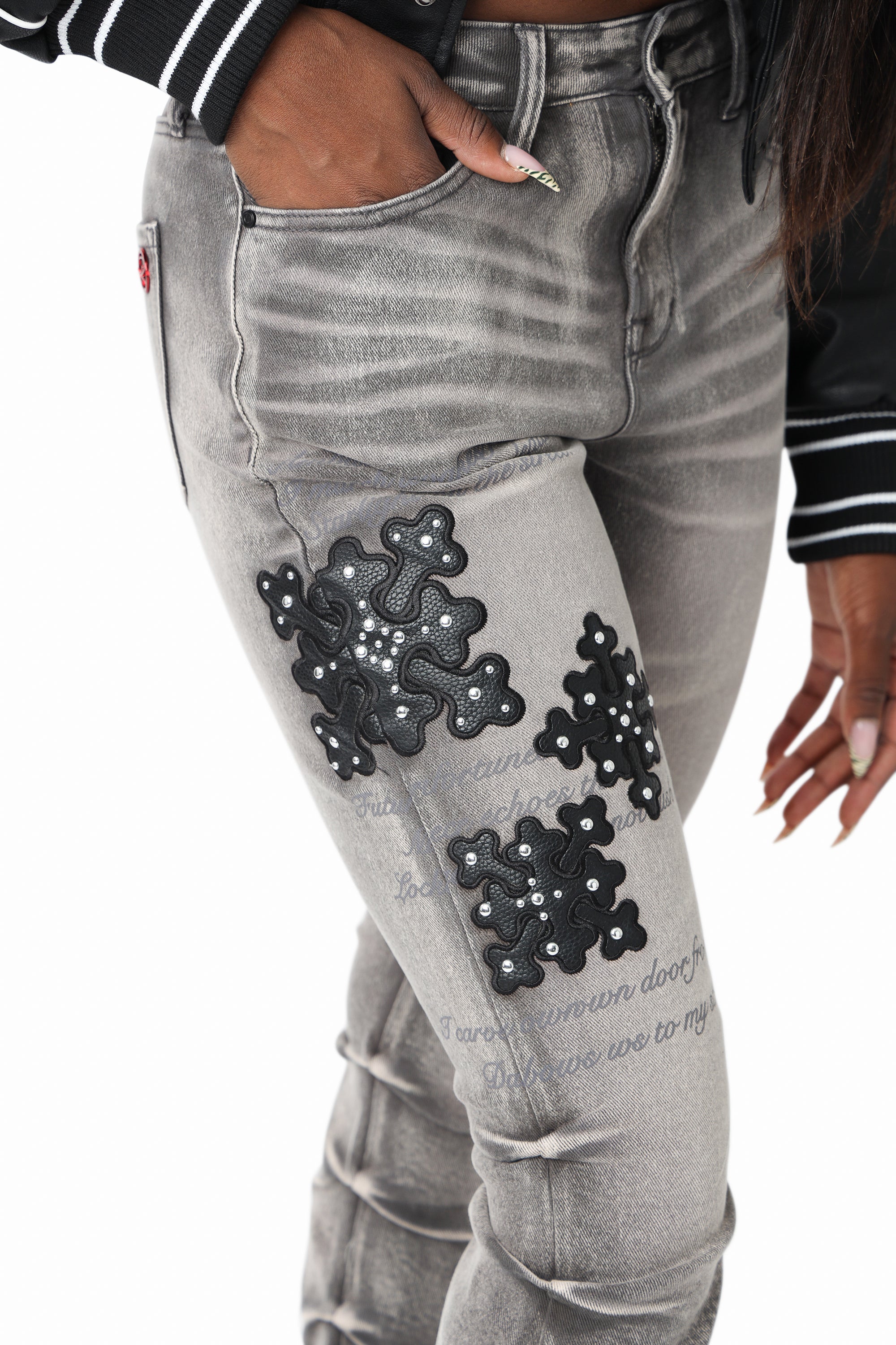 Embellished Twill Pants - Eiffel Tower