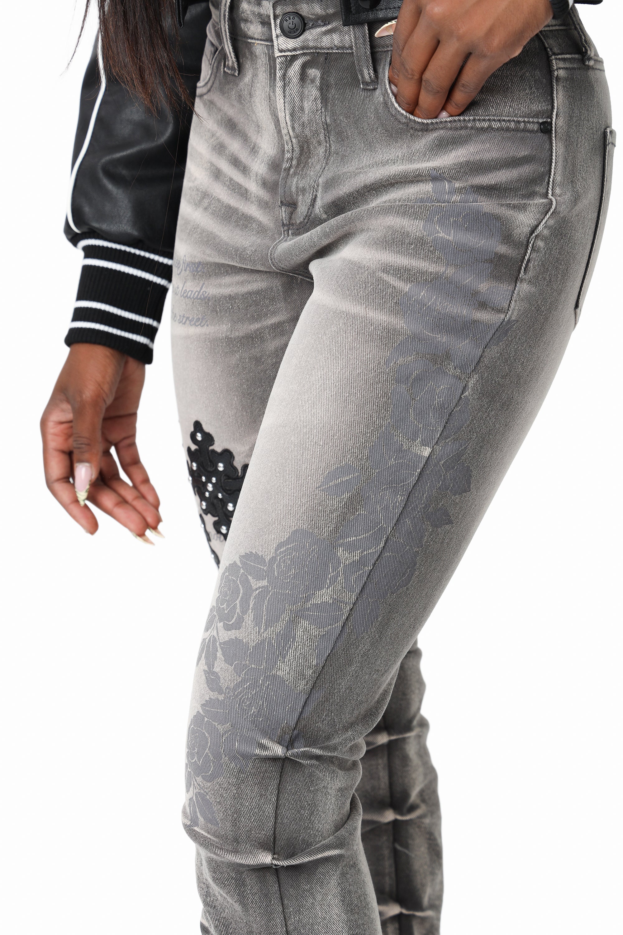 Embellished Twill Pants - Eiffel Tower