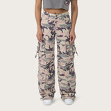 High Rise Wide Leg Camo Pants - Dusty Blush Camo