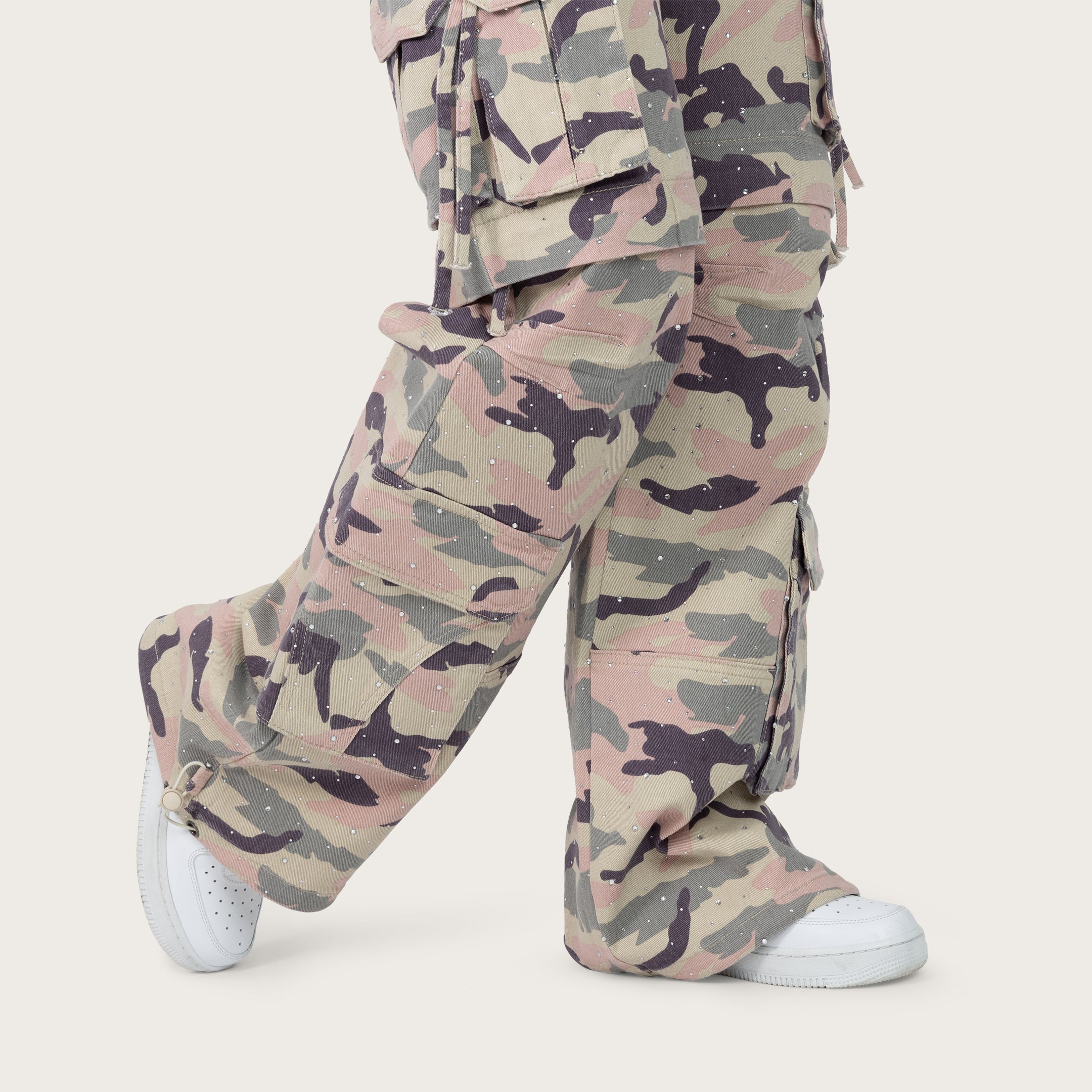 High Rise Wide Leg Camo Pants - Dusty Blush Camo