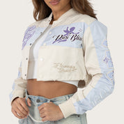 Short Patched Windbreaker Jacket - Oatmeal