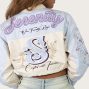 Short Patched Windbreaker Jacket - Oatmeal