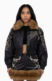 Python Patch PU Jacket - Black