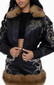 Python Patch PU Jacket - Black